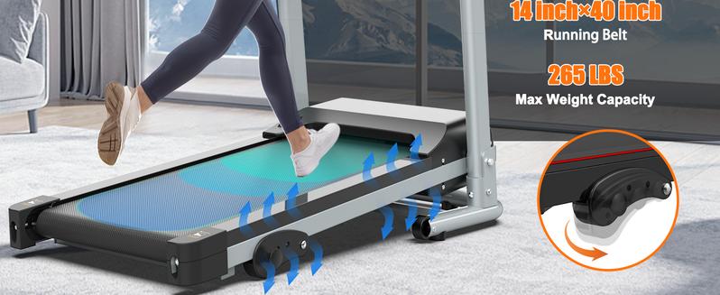 LIVIVOX 7.5 MPH Folding Pink Treadmill with Pulse Sensor 2.5HP Quiet Brushless Motor 265LBS Capacity Adjustable Speed LED Display Multi-Functional Smart Console Large Running Surface Foldable Easy Storage Home Office Fitness Equipment