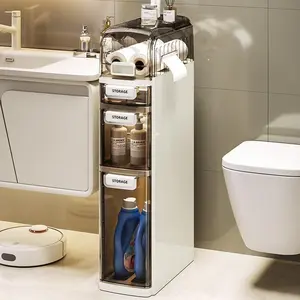 Bathroom Organizers and Storage Over Toilet Paper Floating Shelf Plastic Rack Bathroom Narrow Storage Cabinet