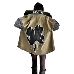 'Clover Shadows' Painted Jacket