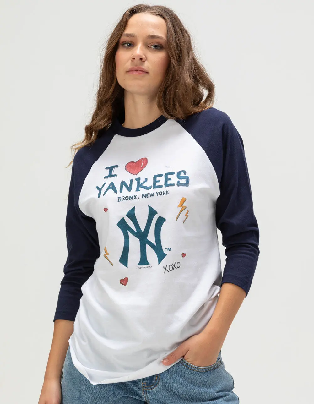 TINY TURNIP New York Yankees Womens Raglan Tee