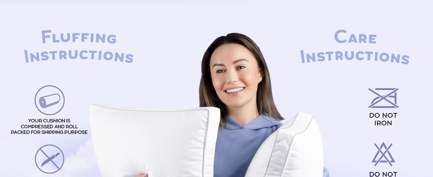 Utopia Bedding Gusseted Pillows Set King Queen & Standard Size White Pack of 2 Durable Breathable Soft Memory Foam for Cozy Sleep Hotel Quality