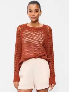 Old Navy Women's Seaside Cotton Open-Knit Raglan Sweater