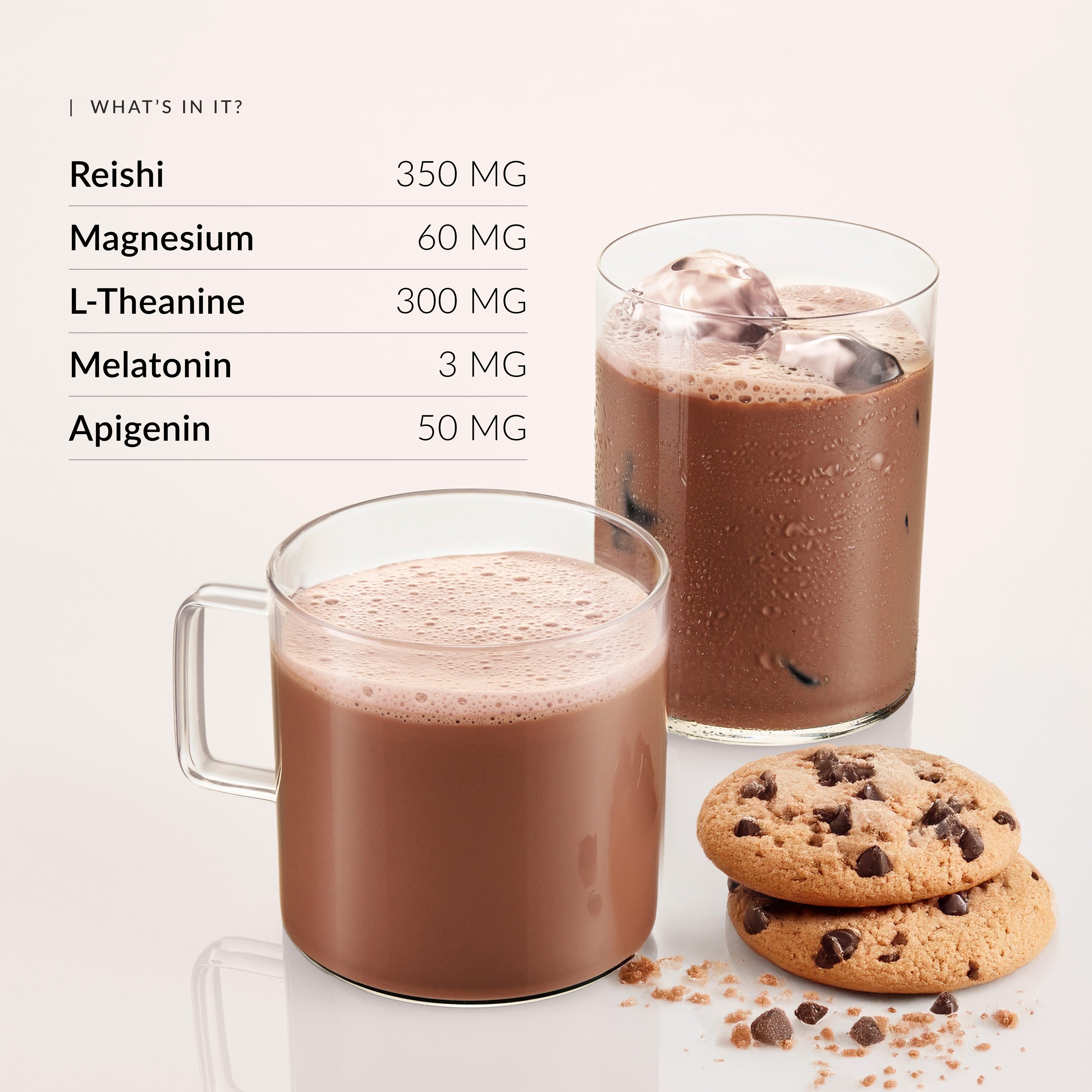 Beam Dream Viral Nighttime Hot Cocoa, 20 servings/bag, Chocolate Chip Cookie, 30M+ Nights of Improved Sleep with Melatonin, L-Theanine, & Magnesium, No Added Sugar