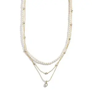 BAUBLEBAR Goldtone Triple Layer Pearlized Necklace