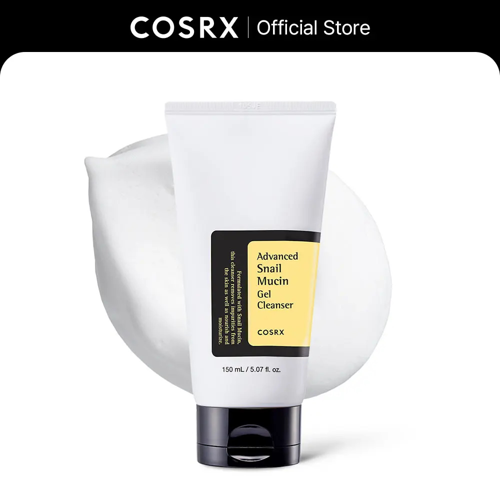 COSRX Advanced Snail Mucin Gel Cleanser, Mild Daily Hydrating Foam for Dry Skin, Supports Radiant Complexion and Skin Repair, Korean Beauty, 150ml, Gentle, Facial Wash, Bright, Morning Routine, Skin Reset