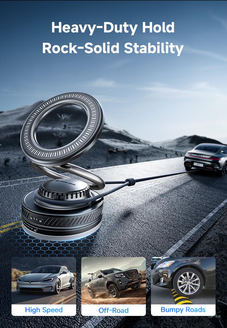 MAGIC JOHN 2-in-1 Magnetic Car Mount with Built-in Rose Fragrance | 360° Adjustable Phone Holder for Navigation | Fits Windshield, Dashboard, Mirrors & Smooth Surfaces