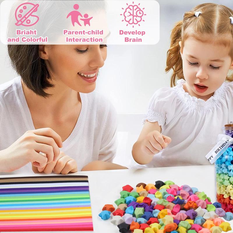 2060 Sheets Origami Paper - 27 Color Assortment, Double Sided Star Paper Strips for DIY Hand Art Crafts