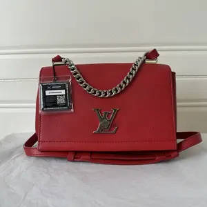 Pre-owned Louis Vuitton Calfskin Crossbody Bag Lockme BB Red 32371398