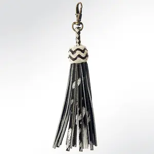 American Darling Genuine Leather Tassel Fringe for Bags Handcrafted Western Bag Charm with Metal Clasp Decorative Leather