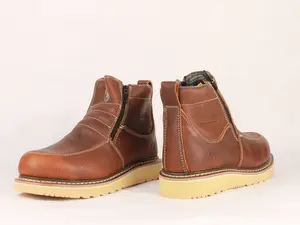 Western Zipper Double Closure Work Boots