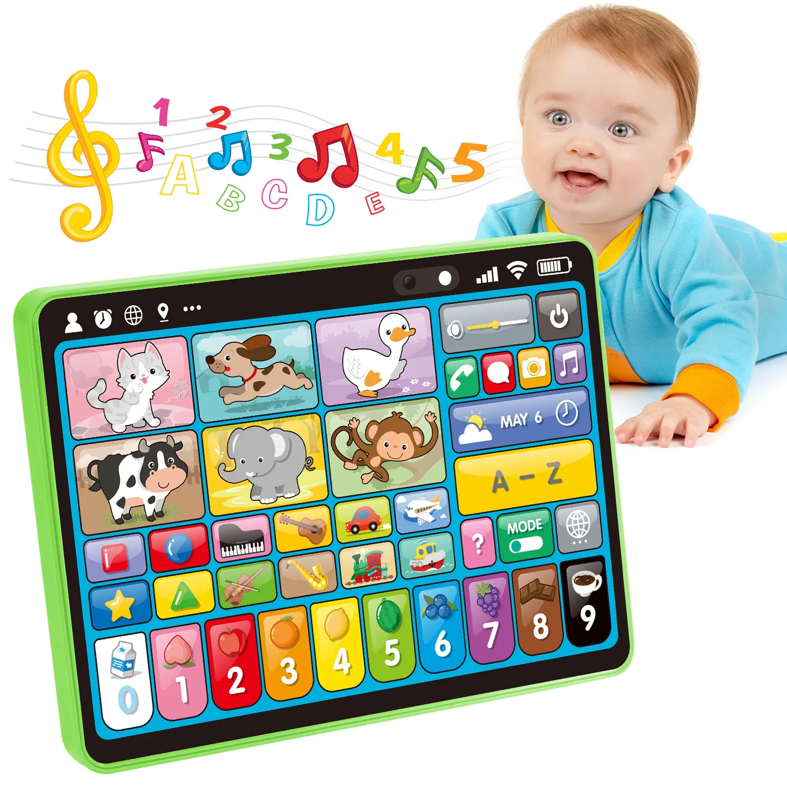 hahaland 5-Language Learning Tablet Toy for Toddler 1-3 with Speech Therapy |Screen-Free After-School, New Version Educational Toys with Sounds & Music, Montessori Early Development Birthday Gifts for Boys Girls Baby Ages 1 2 3,back to school