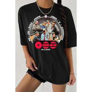 [ Sale up to 30% - Free ship ]Bang Tan World Tour 2026 Shirt, Bangtan Boys Comeback 2026 Tee, Kpop Concert Merch Graphic, ARMY Fan Gift, Washed Vintage Black T-Shirt B21 TOUR 2026 TEE BT21 2026 CONCERT TEE