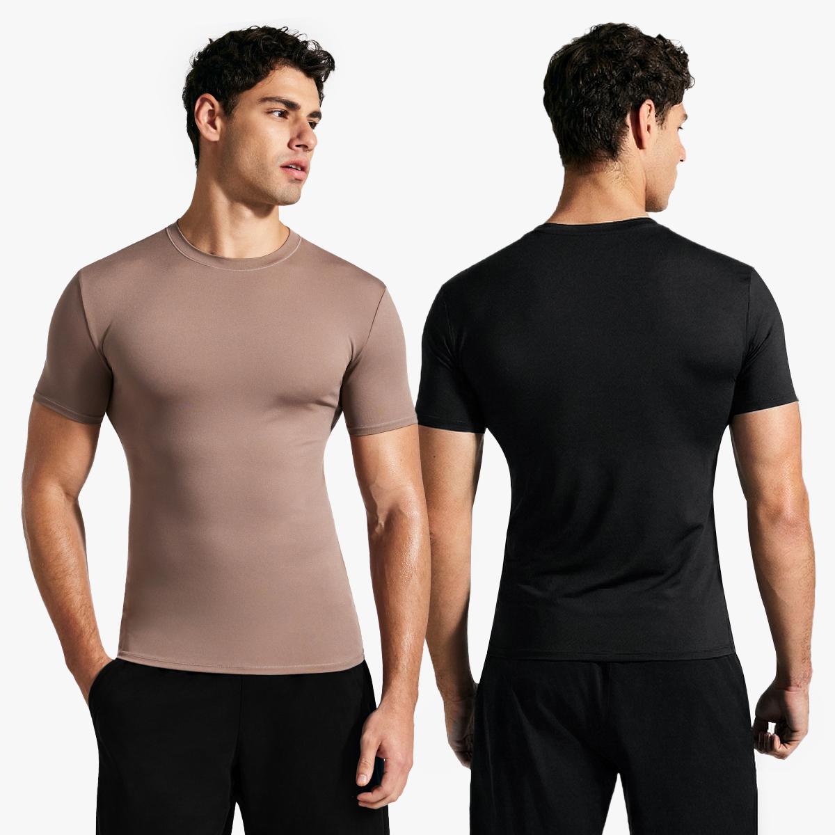 Nebility Men’s Breathable Workout T-Shirt, Quick Dry Stretch Odor-Resistant Muscle Fit Training Tee for Gym & Daily Wear