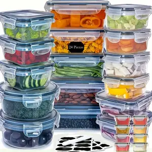 This food storage container is reusable, leak-proof, and suitable for microwave and dishwasher use. It is ideal for storing fruits, vegetables, dried coffee beans, sugar, and transporting food in restaurants and kitchens. It comes with a pen and a label.