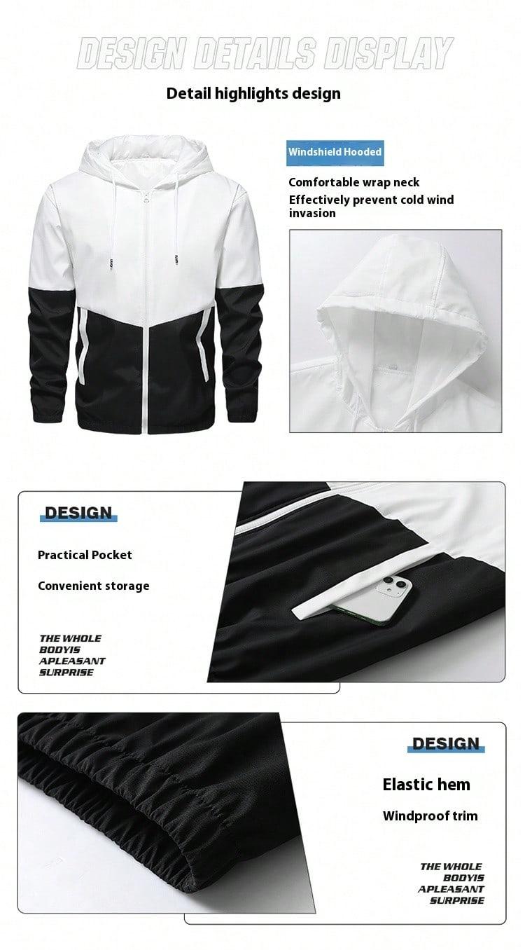 2-Piece Men's Sportswear Set - Hooded Windbreaker & Pants ,Jogging Suits Workout Tracksuit 2-Piece Men's Sportswear Set - Hooded Windbreaker & Pants ,Jogging Suits Workout Tracksuit