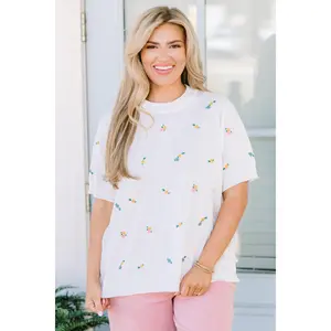 All I Want Is Spring Sweater, White