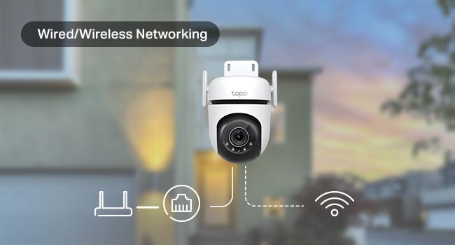 TP-Link & Tapo C520WS - 2K QHD Outdoor Pan/Tilt Wi-Fi Security Camera with 360° View, Motion Tracking, Color Night Vision, AI Detection, and Cloud & SD Card Storage Protection Surveillance Durable Adjustable