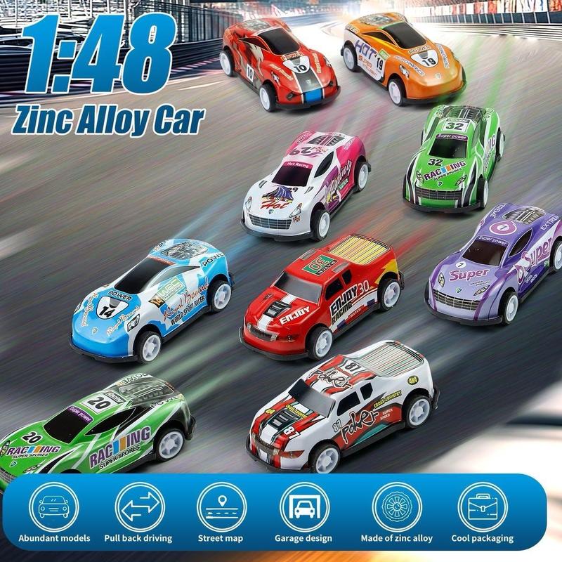 48-Piece Pull Back Cars Set with Garage Storage Box – Race Car Collection for Boys and Girls – Mini Racing Cars, Friction Powered Toy Cars