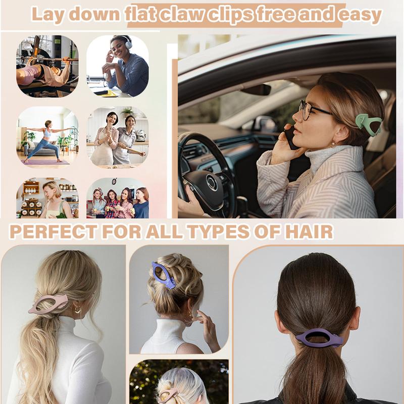 AWAYTR Flat Claw Clips Elegant French Concord Hair Clips Side Slide Duckbill Clips for Women Girls Strong Hold No Slip Grip Thick or Thin Hair 6Pcs/Set TikTokShopBlackFriday