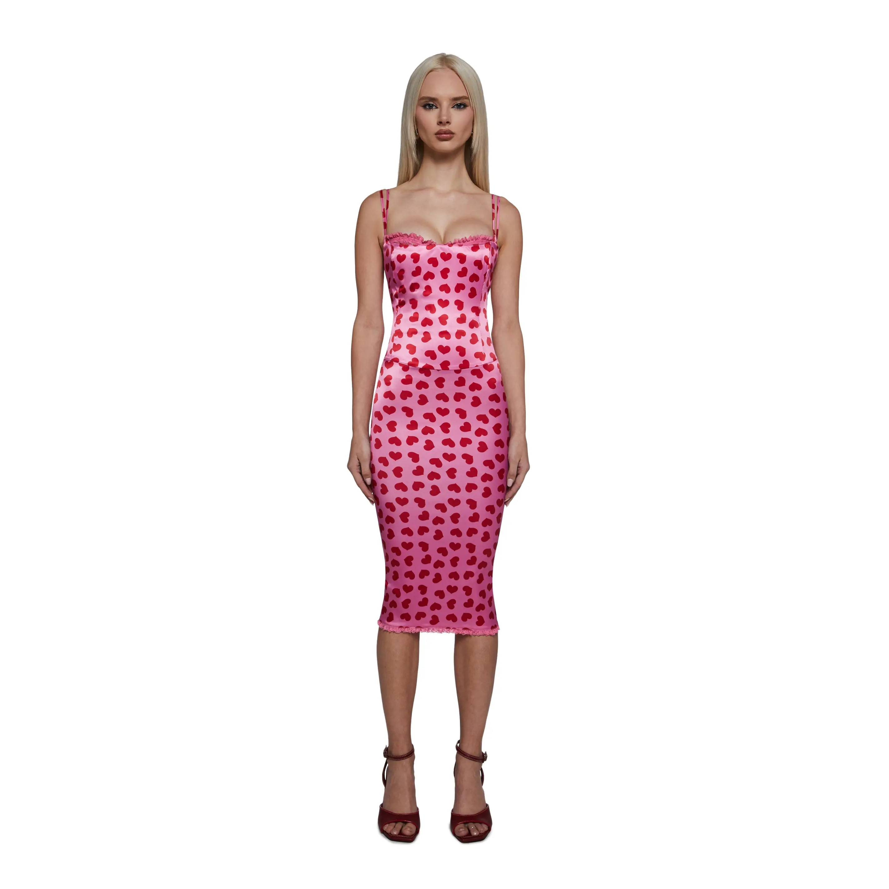 Loyal Maneater Midi Dress - Pink