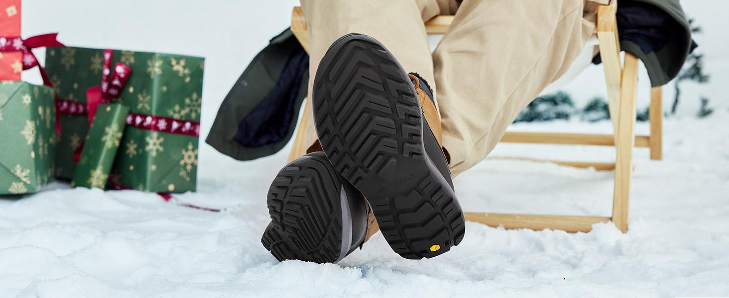 FitVille Men's Wide CozyCore Winter Boots V10, Thermal-Reflective Lining, Adjustable Straps, Slip Resistant, All-Day Comfort Walking Shoe, Roomy Toe Box, High Rebound EVA Foam, Closed Decor Style SpringStatements