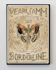 Pearl Jam Poster Vintage Grunge Rock Art, Eddie Vedder Wall Art Print, Iconic 90s Alternative Rock Band Poster, Concert Music