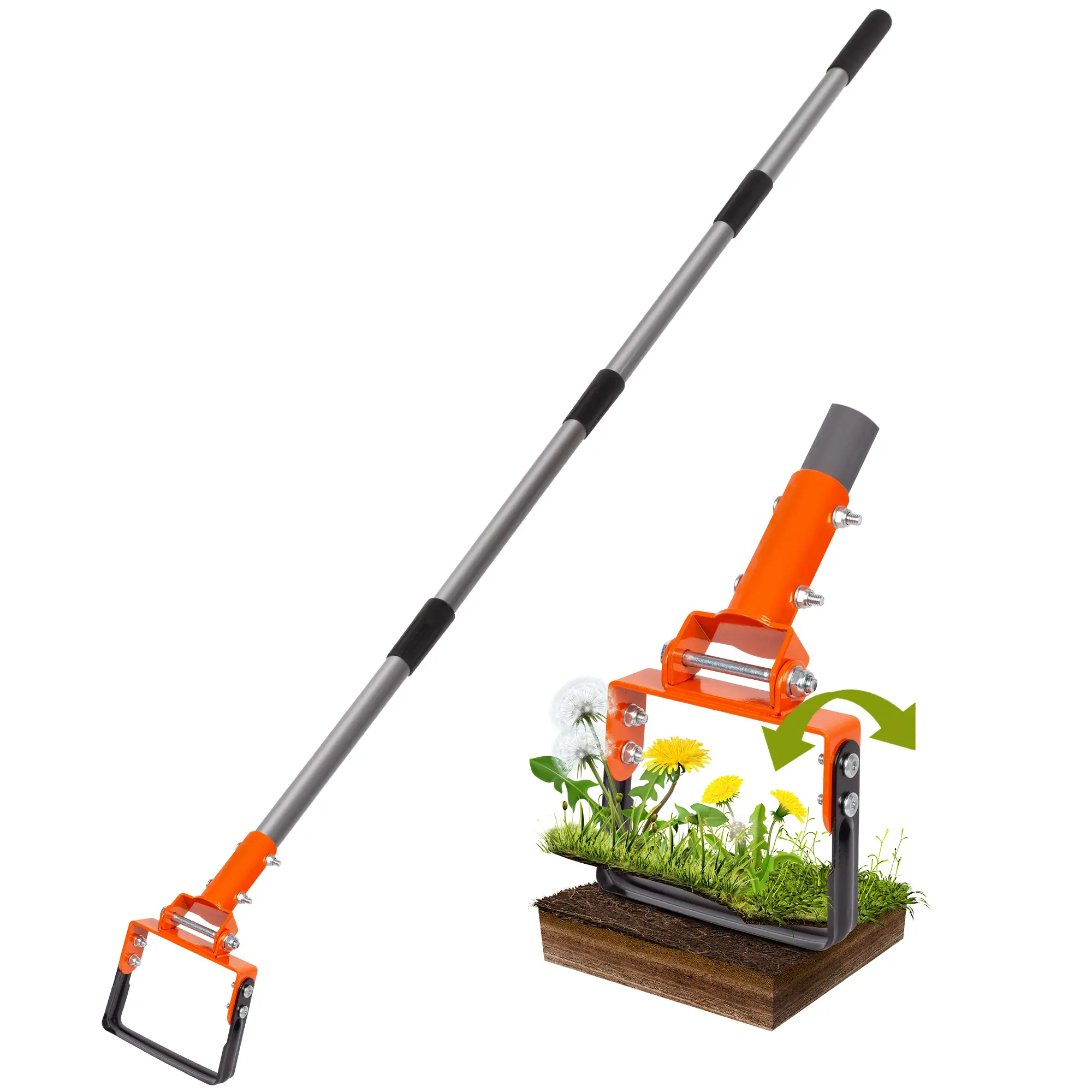 Walensee Garden Hoe for Weeding Action Hoe and Stirrup Hoe for Flower Bed, Adjustable Hula-Hoe, Scuffle Loop Hoe for Gardening Weeder Cultivator