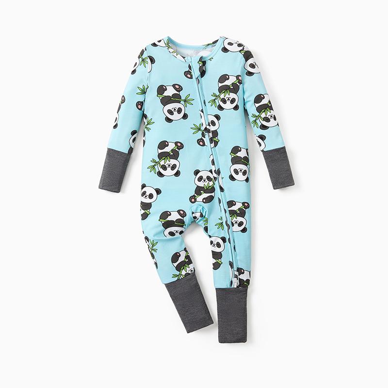 PATPAT Baby Pajama with Bamboo Viscose, Footie Jumpsuit Romper with 2-Way Zipper for Baby Boy Girl Toddler Sleeper Sleepwear
