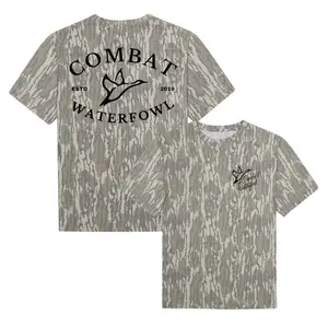 Combat Waterfowl Bottomland Camo Tee - Original Stretchy T-Shirt for Men Women, Mossy Oak Camo Shirt, Gift For Men