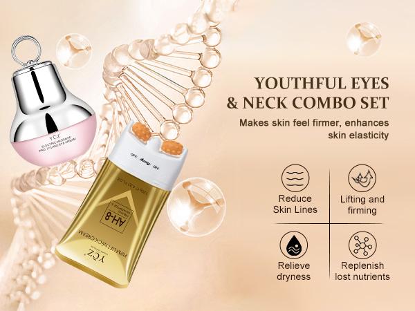 YCZ Neck-Eye Care Tightening & Revitalizing Set - Smooth of Fine Lines, Eye & Neck Treatment, Skin Moisturizer, Deep Moisturizing Firming Skincare