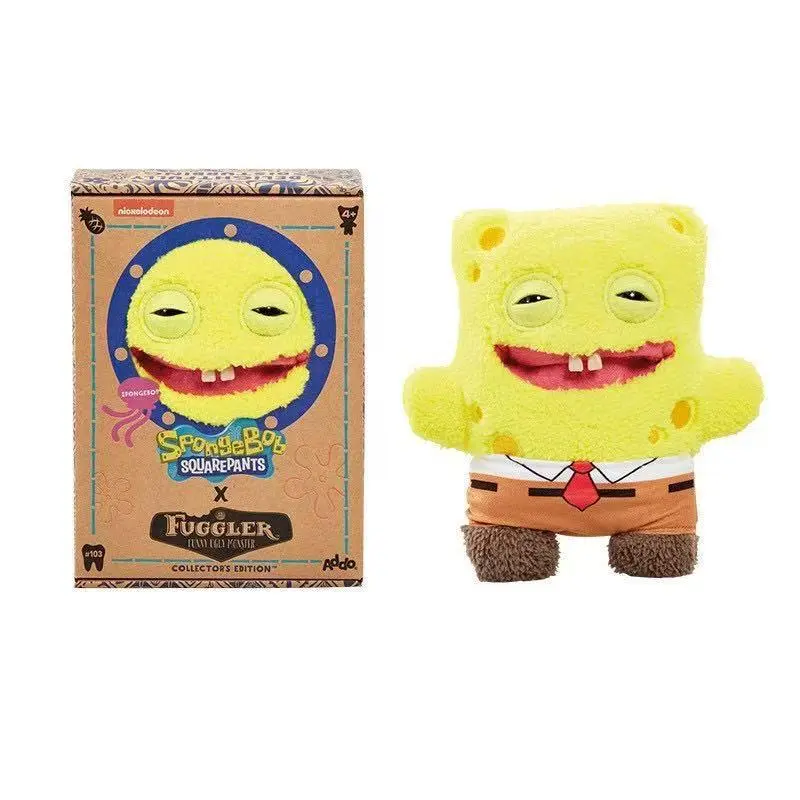 Original Fuggler SpongeBob & Patrick Official Collab Plush - Toothy Ugly-Cute Tooth Monster Stuffed Doll