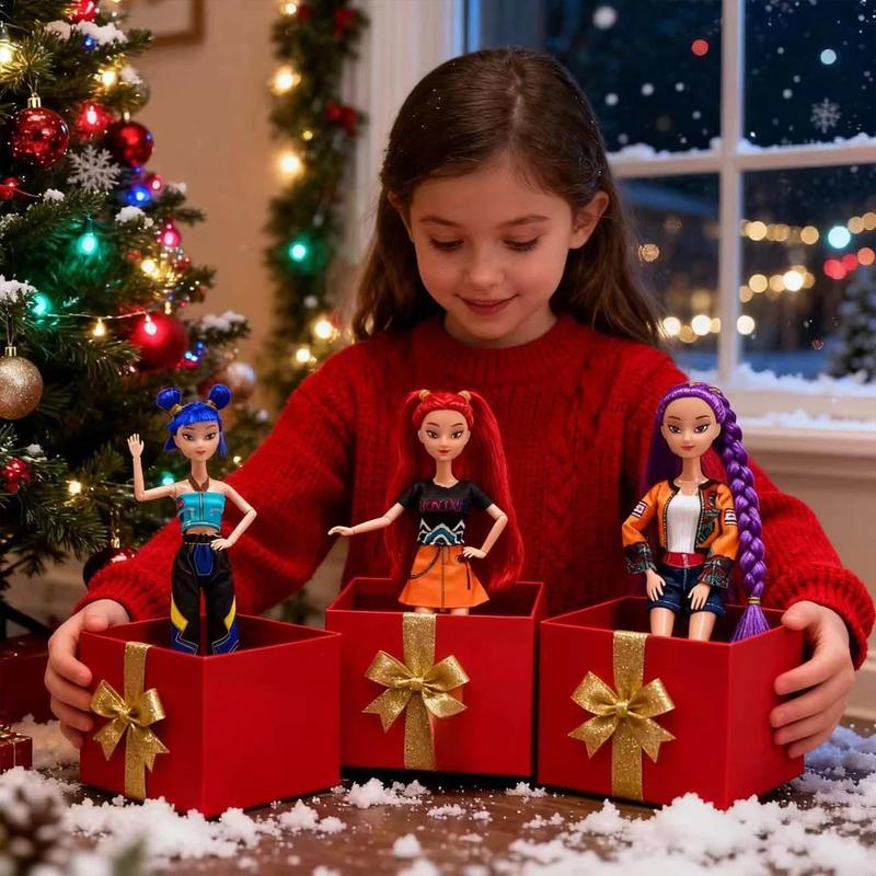 【New Year Gift】Kpop Dolls Music-Playing Demon Slayer Figure - 11.5 Inch 12-Joint Solid Body Real Version with Theme Song Sound Effect, Perfect Gift for Collectors