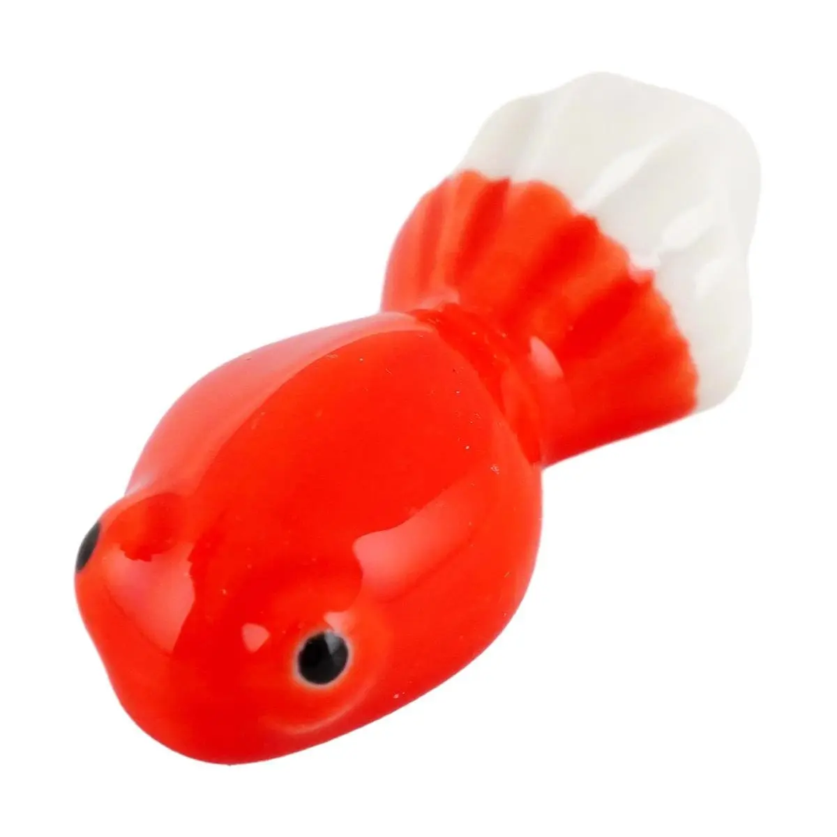 Golden Lion Japanese Ceramic Chopstick Rests - Red Goldfish Design, Elegant Tableware for Sushi, Ramen, Noodles - Set of 2