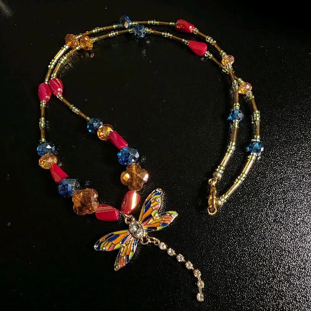 Gabriela Haller HigherKii Artique Flydragon Jewelry Set with beaded necklace, bracelet, and earrings