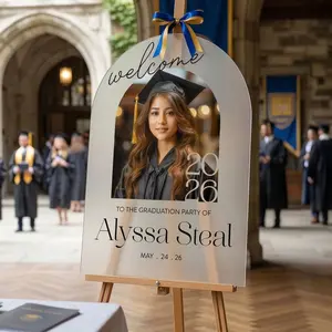 Photo Graduation Sign, Custom Frosted Acrylic Graduation Party Sign