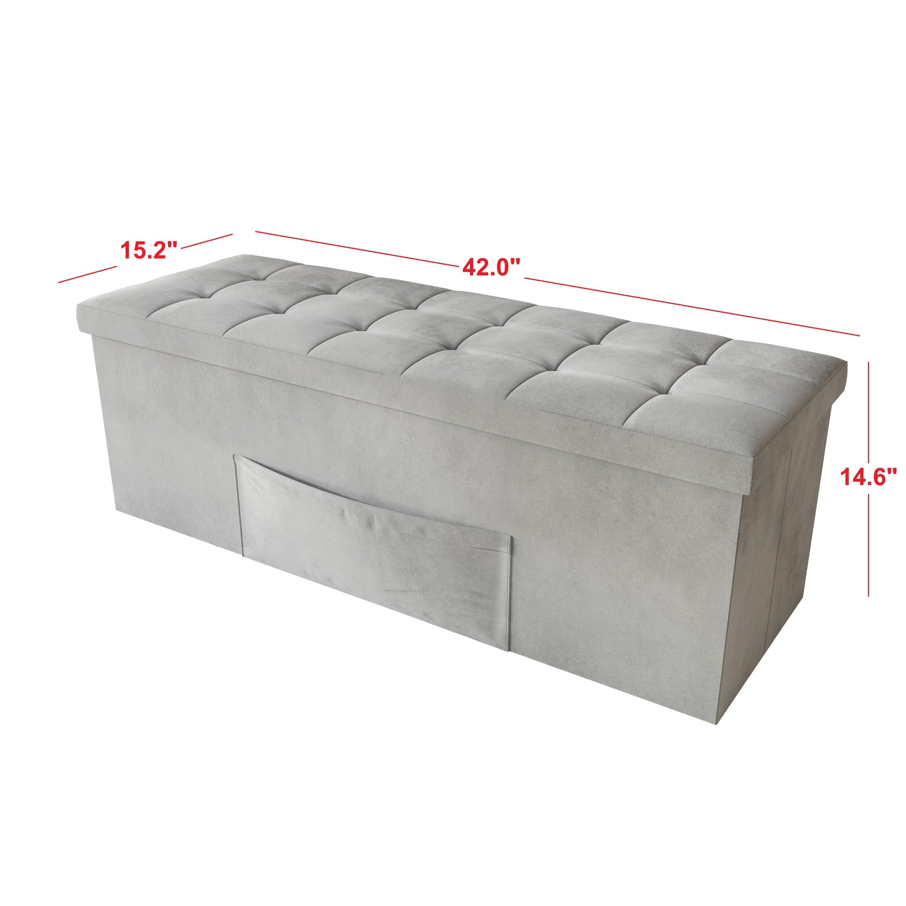 Favorer 12"/30"/42" Tufted Upholstered Folding Storage Ottoman Bench Favorer 12"/30"/42" Tufted Upholstered Folding Storage Ottoman Bench