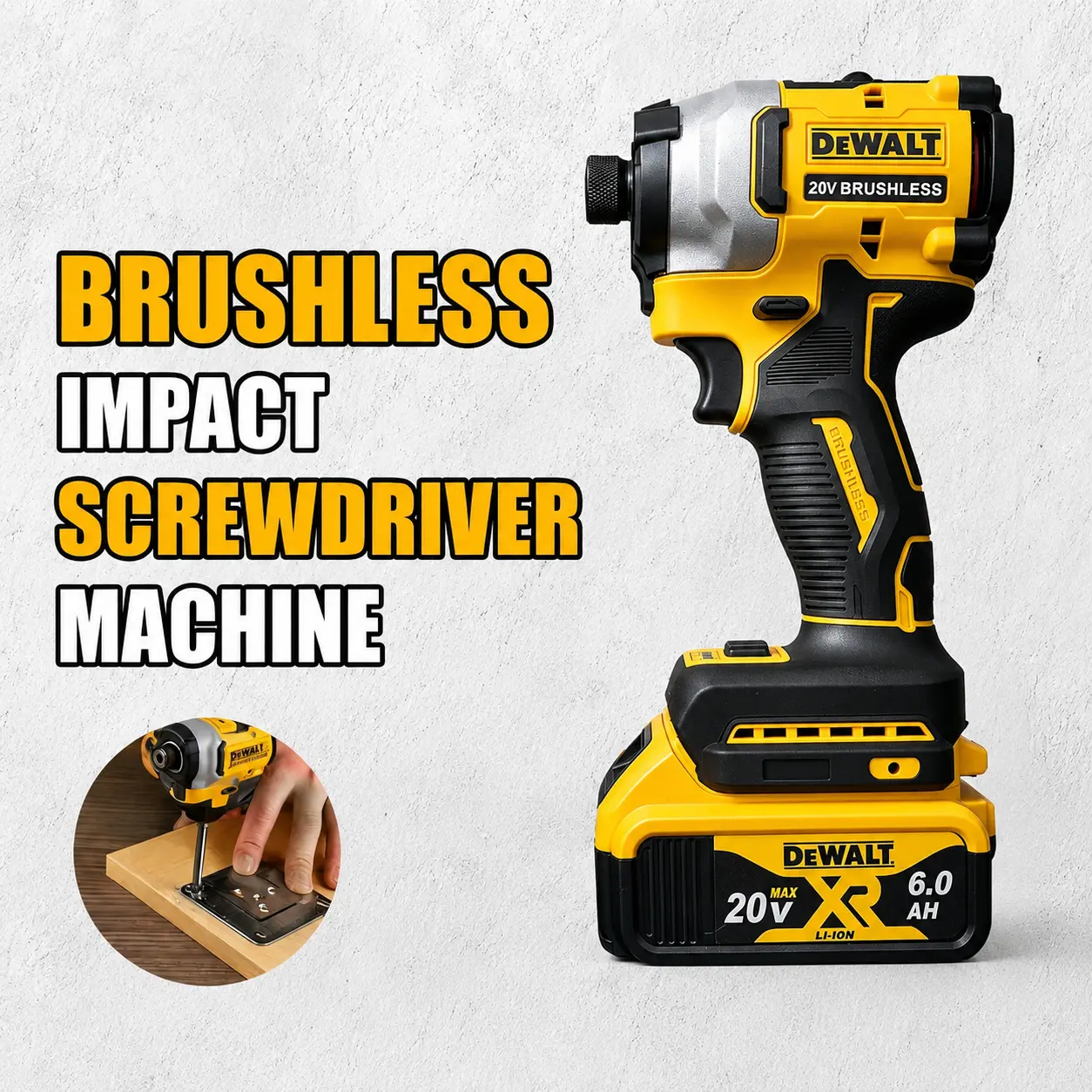DeWalt DCF850 Brushless Impact Driver - Battery Powered, 205n-m Torque, Durable, Portable, Multi-Function Electric Screwdriver Tool