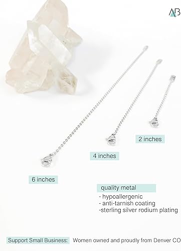 18k Gold Plated Necklace Extenders Delicate Necklace Extender Chain Set for Women 3 Piece Set, Extensions 2", 4", 6" Inches Hypoallergenic in Gold, Rose Gold, or Silver