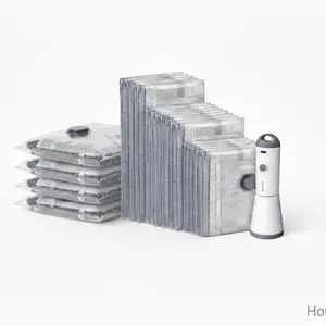 Cordless Travel Vacuum Compression Storage Bag Set
