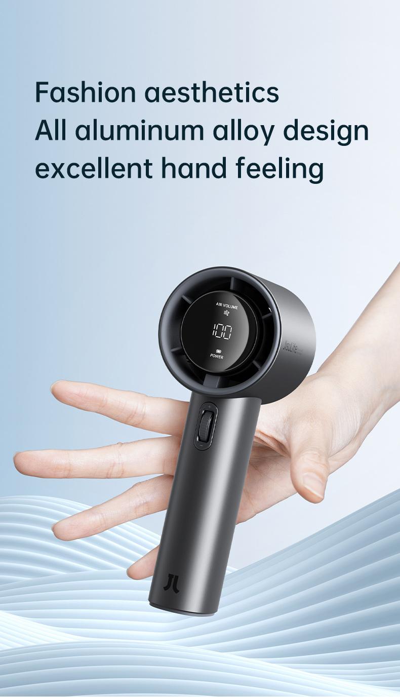JISULIFE Handheld Fan Pro1S - 5000mAh Rechargeable, Metal Body, Digital Display, Turbo 9 m/s, 3-15h Cooling, USB Fast Charging, Travel/Outdoor JISULIFE Handheld Fan Pro1S - 5000mAh Rechargeable, Metal Body, Digital Display, Turbo 9 m/s, 3-15h Cooling, USB Fast Charging, Travel/Outdoor