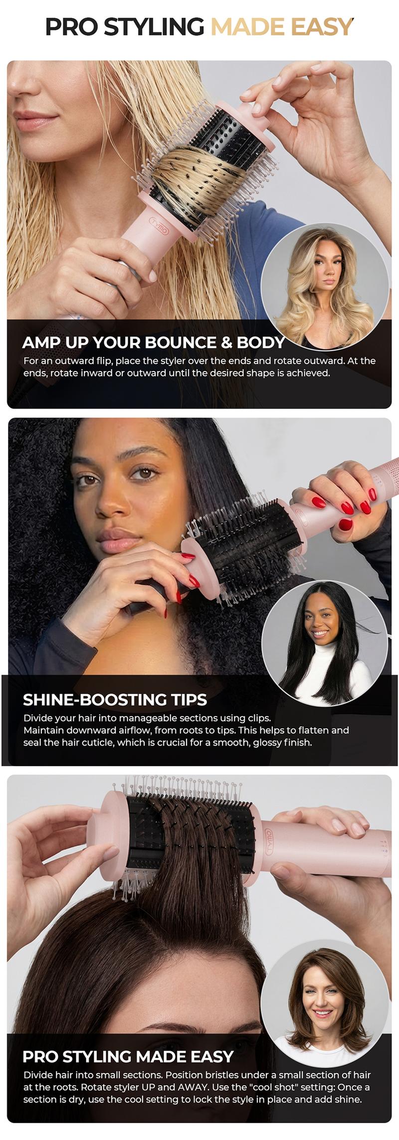 TYMO AIRBEAM 3.0 High-Speed Hair Dryer Brush for Frizz-Free Blowouts with Smoothing Comb and Ionic Technology, Valentines Day Gift, Gift Box Ready Personal Care Appliance; Blow Dryer with a Comb