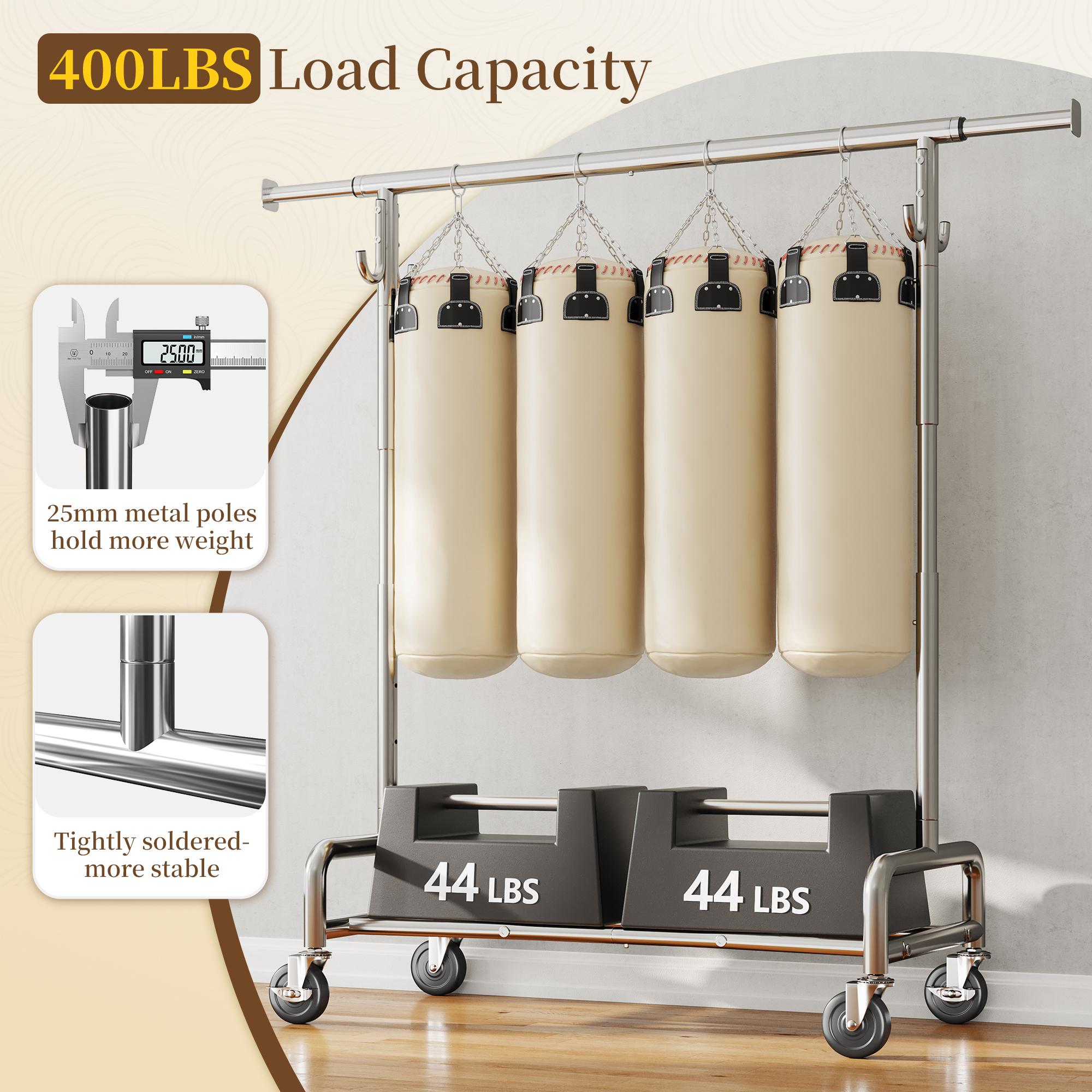 BePatio Clothing Rack for Drying,  Extendable & Height Adjustable Coat Clothing Rack with 4 Hooks for  Bedroom,Laundry,Outdoor,Clothing Store, Clothes Racks for Closet Holds Up to 220LBS,Portable Rolling Garment Rack with Lockable Wheels