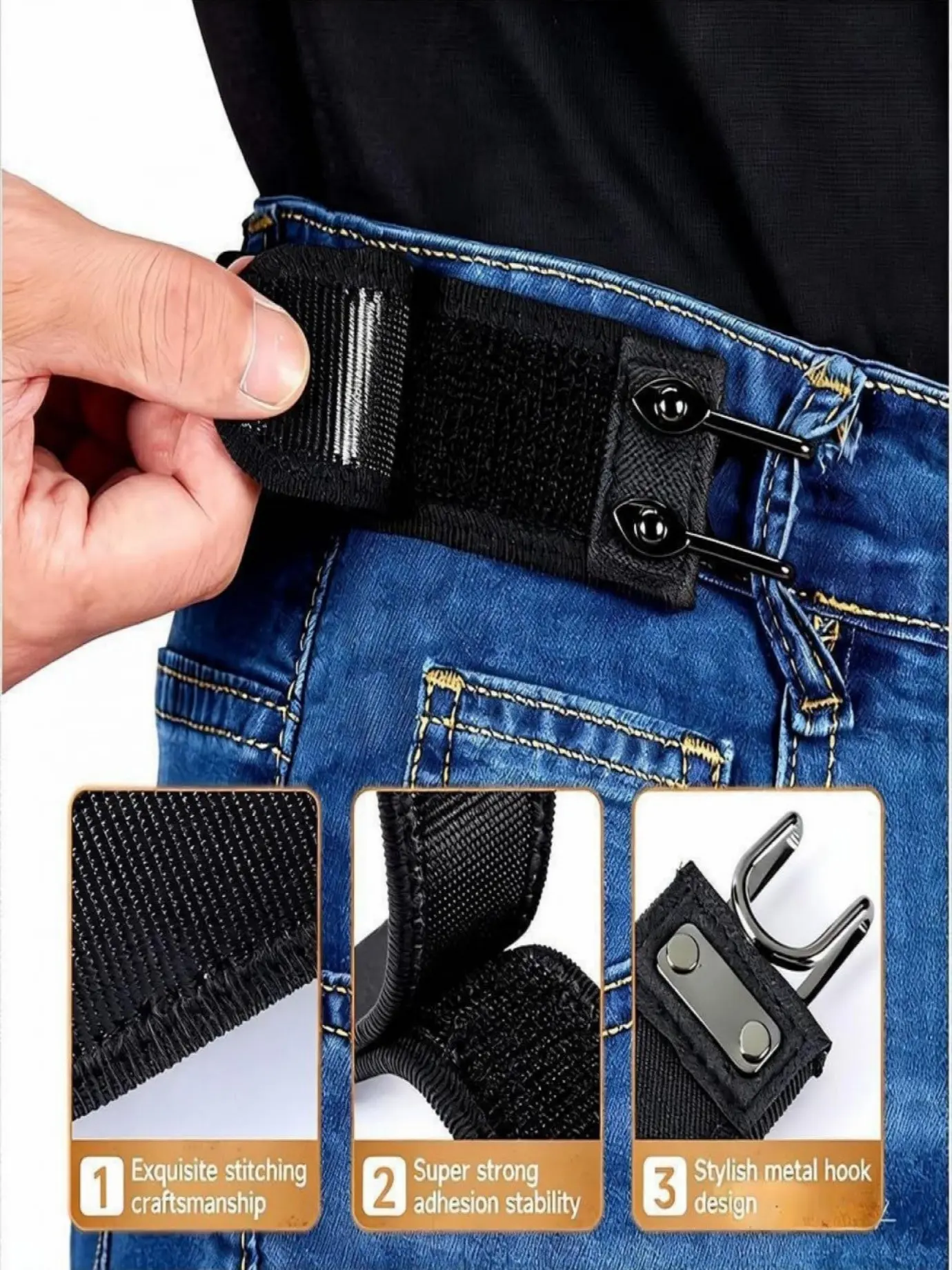 Unisex Adjustable Metal Hook Elastic Stretch Belt, Hidden Design, Soft Tactical Waistband, Easy to Wear, Casual Belt, Belt For Jeans