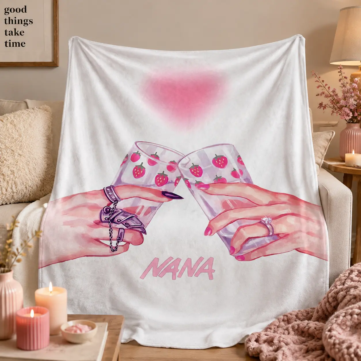 Anime Nana Micro Flannel Blanket - Ultra-Soft, Lightweight, Multi-Size, Soft Warmth Indoor/Outdoor Throw, Bedroom Sofa Room Decor, Holiday Gift for Family