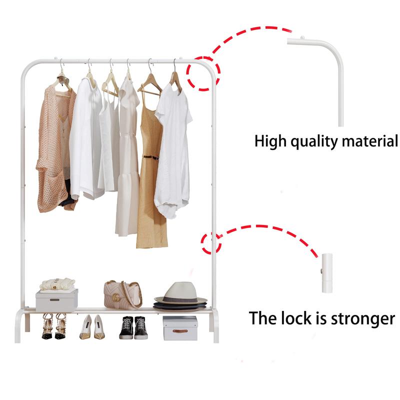 Metal Clothes Rack Clothing Rack Drying Hanging Garment Rack Suitable for Living Room, Bedroom, Balcony, Home Office Shoe Laundry Shoe Rack Organizer Deals For You Days