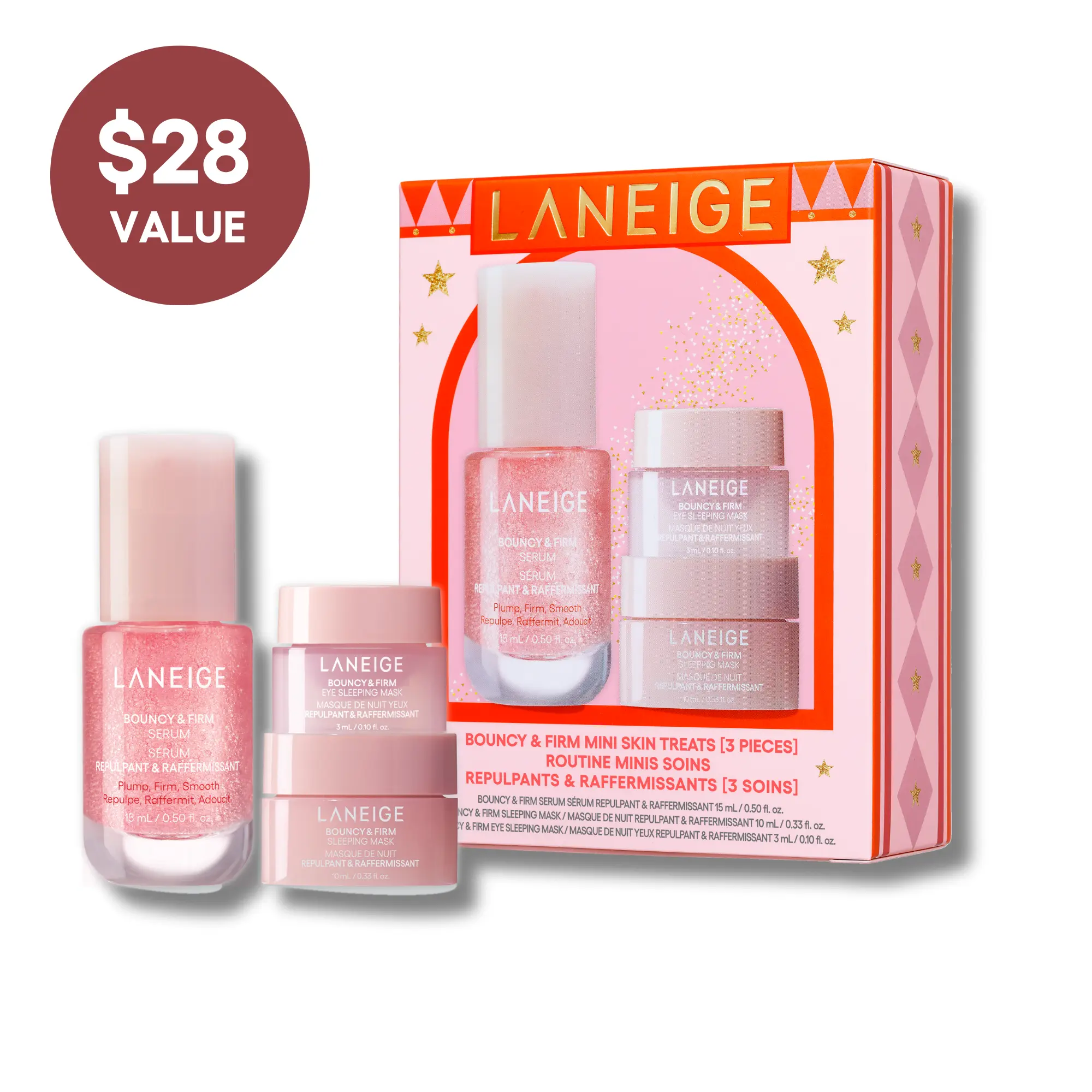 Laneige Bouncy & Firm Mini Skin Treats, Hydrating Gift Set Skin Kit Skin Care Sets