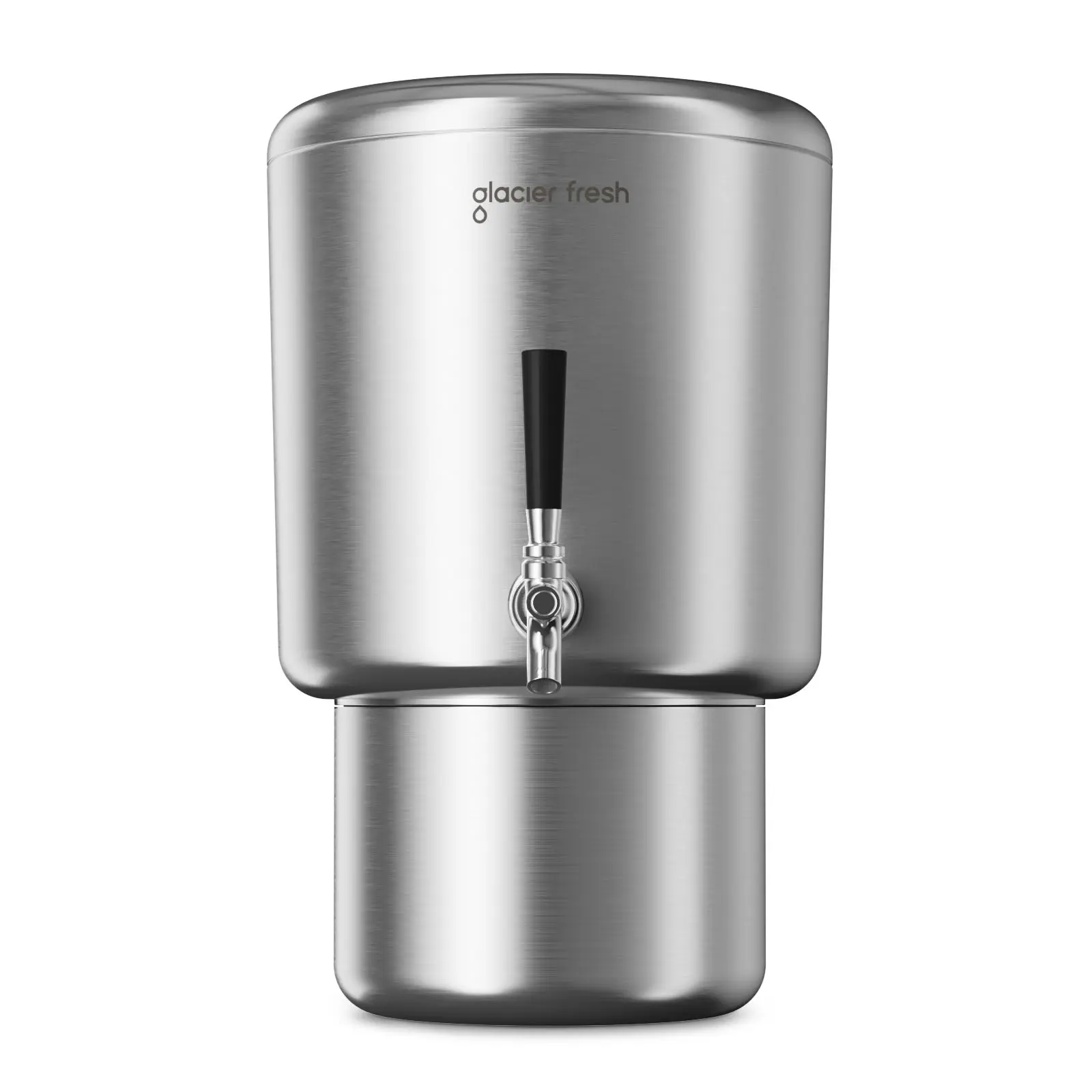 Glacier Fresh 2.25 Gal Stainless Steel Water Filtration System, Indoor Countertop Gravity-Fed Unit with Nanofiber & Activated Carbon Filters, Cold Family-Use Purifier That Targets PFAS, Microplastics, Bacteria, Viruses, Floods