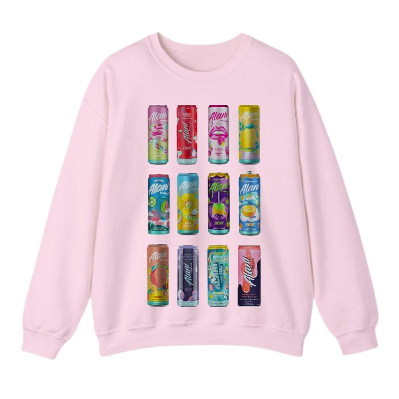 Alani Nu Energy Drink Sweatshirt, Graphic Cotton Crewneck For Women, Soft Fabric Casual Streetwear, Long Sleeve Pullover Top, Trendy Daily Wear Sweatshirt, Gift For Men And Women, Classic Cotton Full Colors Sweatshirt