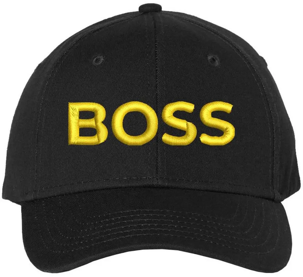 Structured Baseball Cap with Boss Embroidery, Cotton Twill for Men & Women, Adjustable for Sun Protection, Gift for Leaders