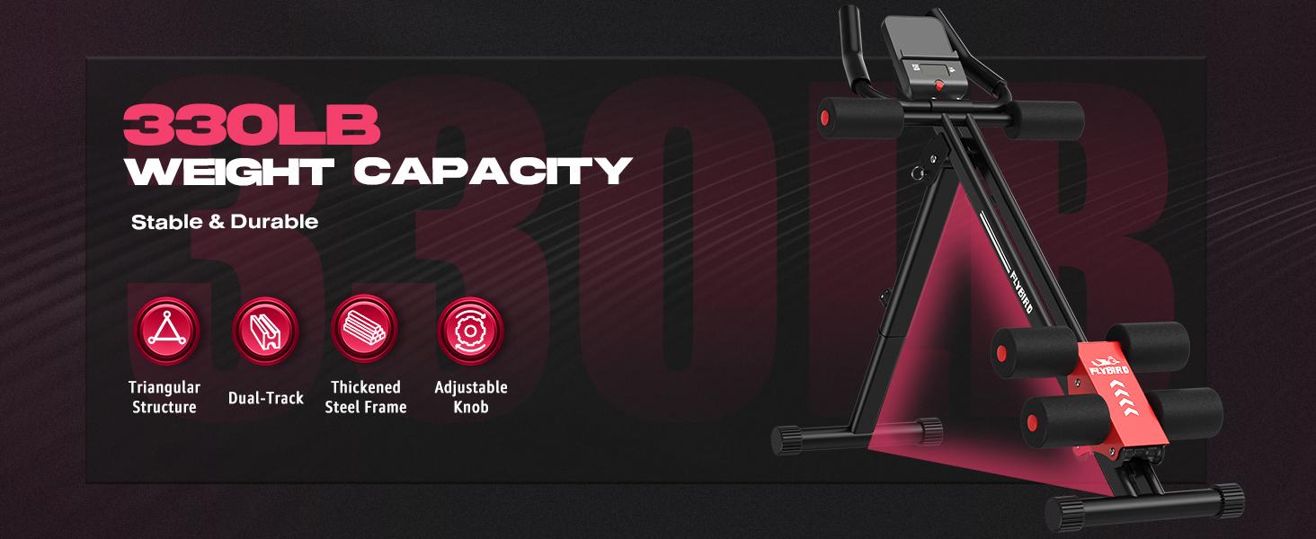 FLYBIRD Ab Workout Equipment, Adjustable Ab Machine Full Body Workout for Home Gym, Strength Training Exercise Equipment for Body Shaping Foldable Waist Trainer Suitable for Beginner Red #SpringStatements